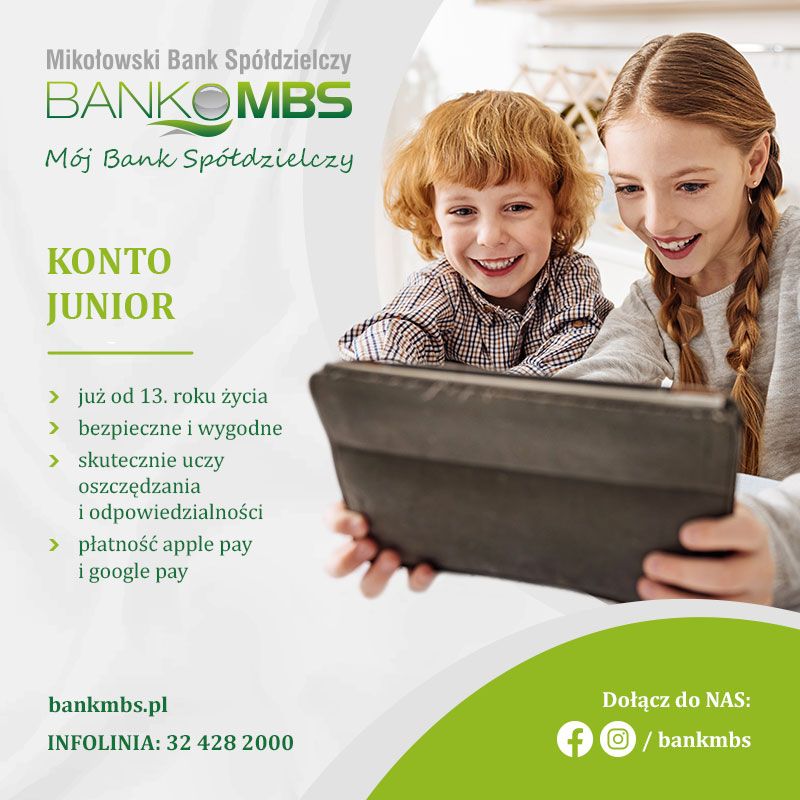 Oferta banku MBS Mikołów - Konto junior