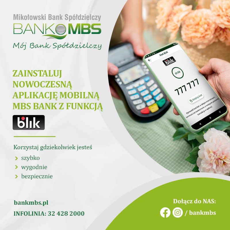 Oferta banku MBS Mikołów - Blik