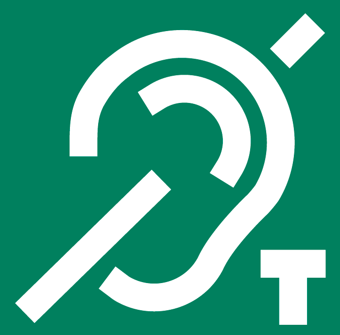 Symbol przekreślonego ucha z literą T